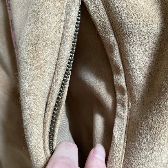 Liz Claiborne minky-soft shearling buckskin polyester jacket Womens L Macy’s - Picture 6 of 11